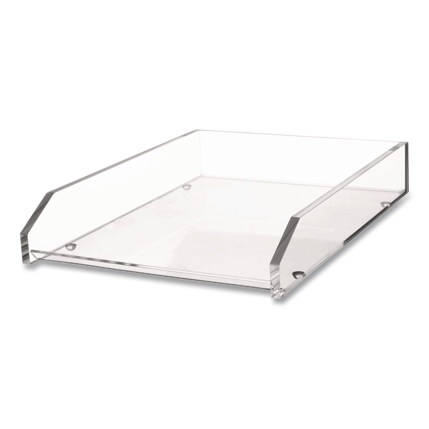 Clear Letter Rack Clear Acrylic Letter Tray, 1 Section, Letter Size Files, 10.6