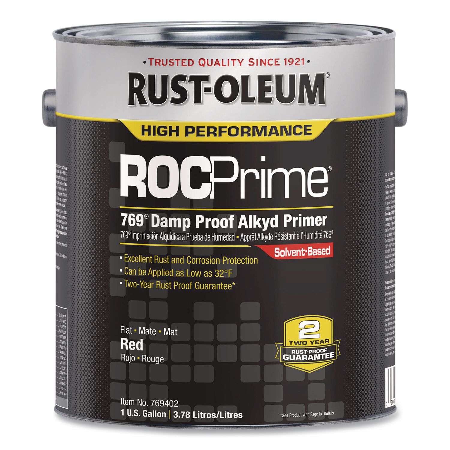 ROCPrime 769 Damp Proof Alkyd Primer, Flat Red, 1 gal Bucket/Pail, 2/Carton