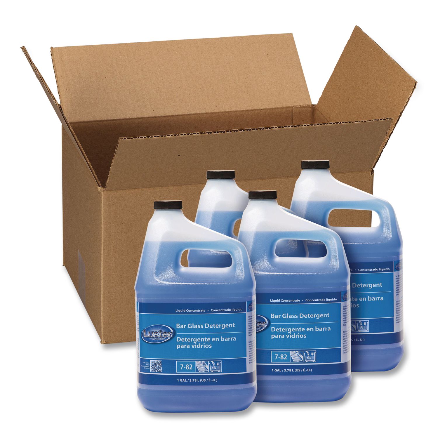 Bar Glass Detergent, 1 gal Bottle, 4/Carton