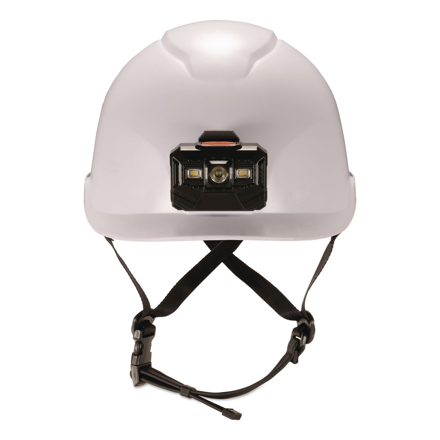 Skullerz 8976LED Class E Safety Helmet with LED Light, Brimless, 6-Point Ratchet, One Size Fits Most (6.5 to 8), White