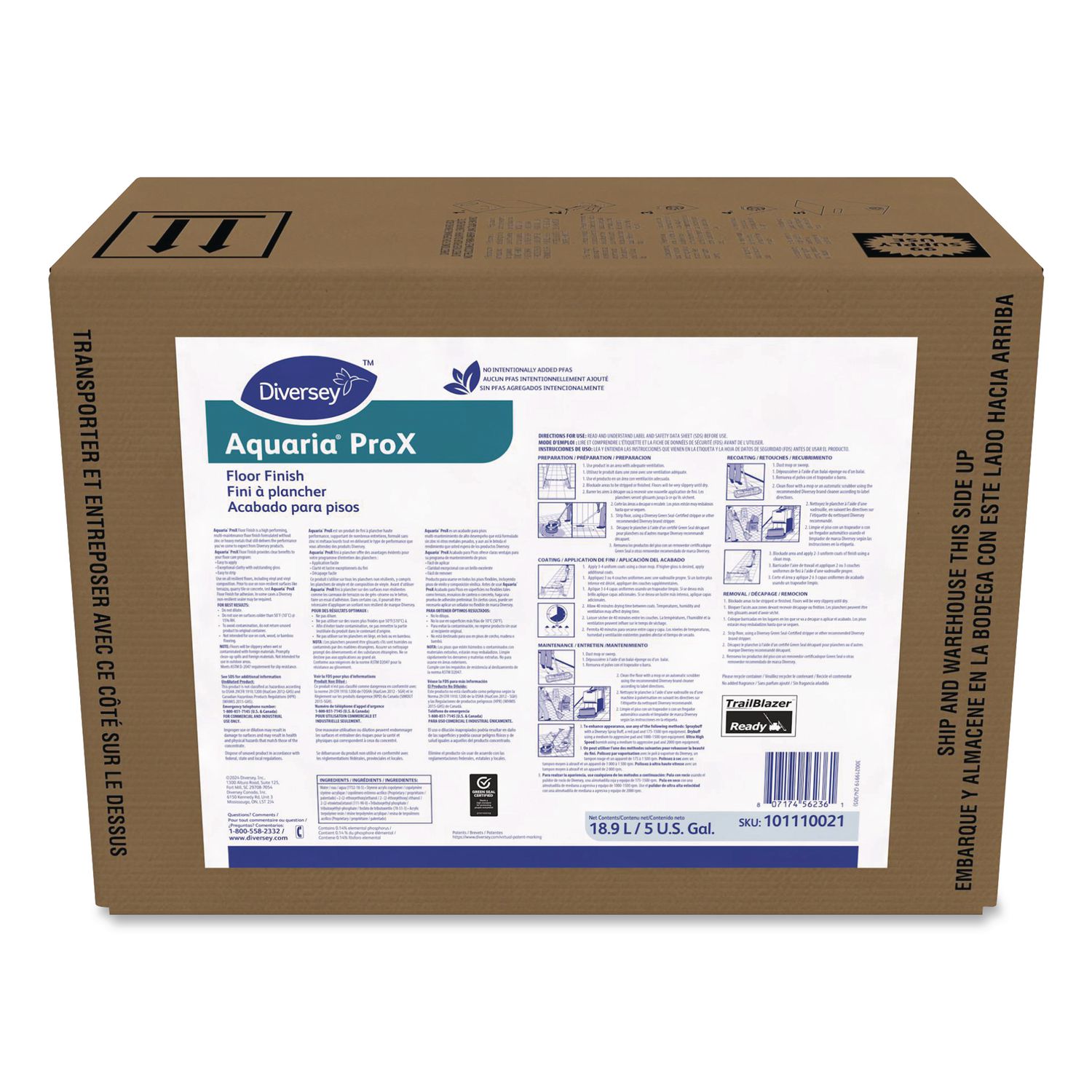 Aquaria ProX Floor Finish, 5 gal Bag-in-Box
