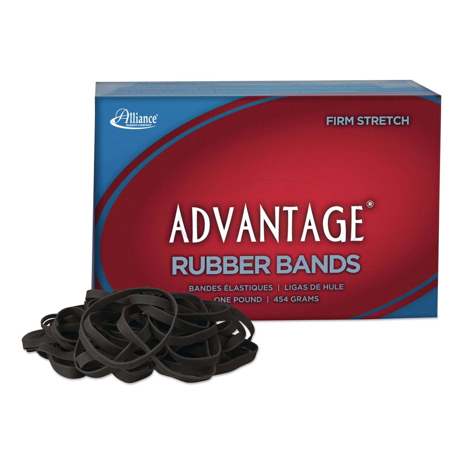 Advantage Classic Black Rubber Bands, Size 64, 0.04" Gauge, 1 lb Box, 320/Box