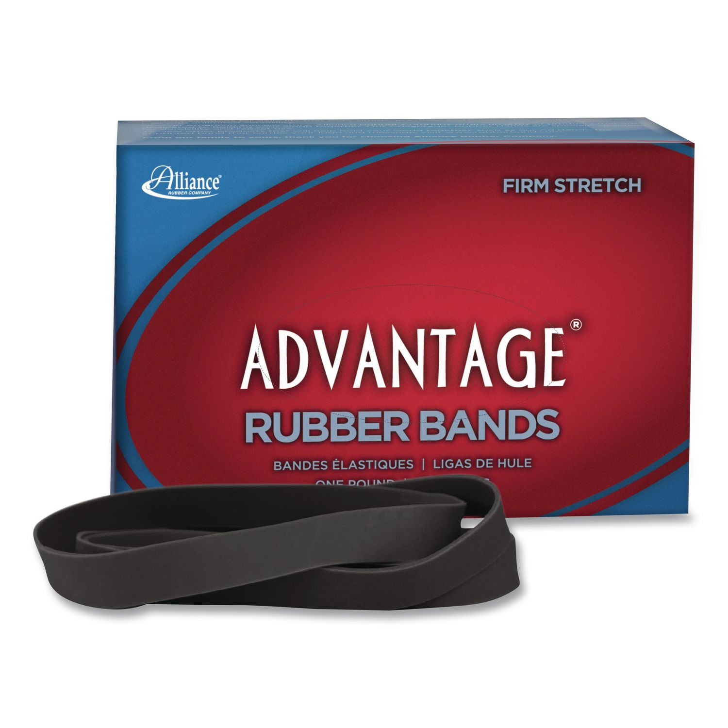 Advantage Classic Black Rubber Bands, Size 107, 0.06" Gauge, 1 lb Box, 40/Box