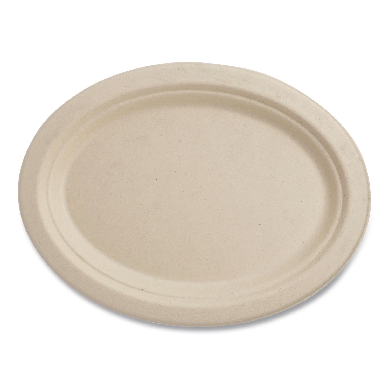 Fiber Plates, Paper, 12" dia, Oval, Natural, 500/Carton