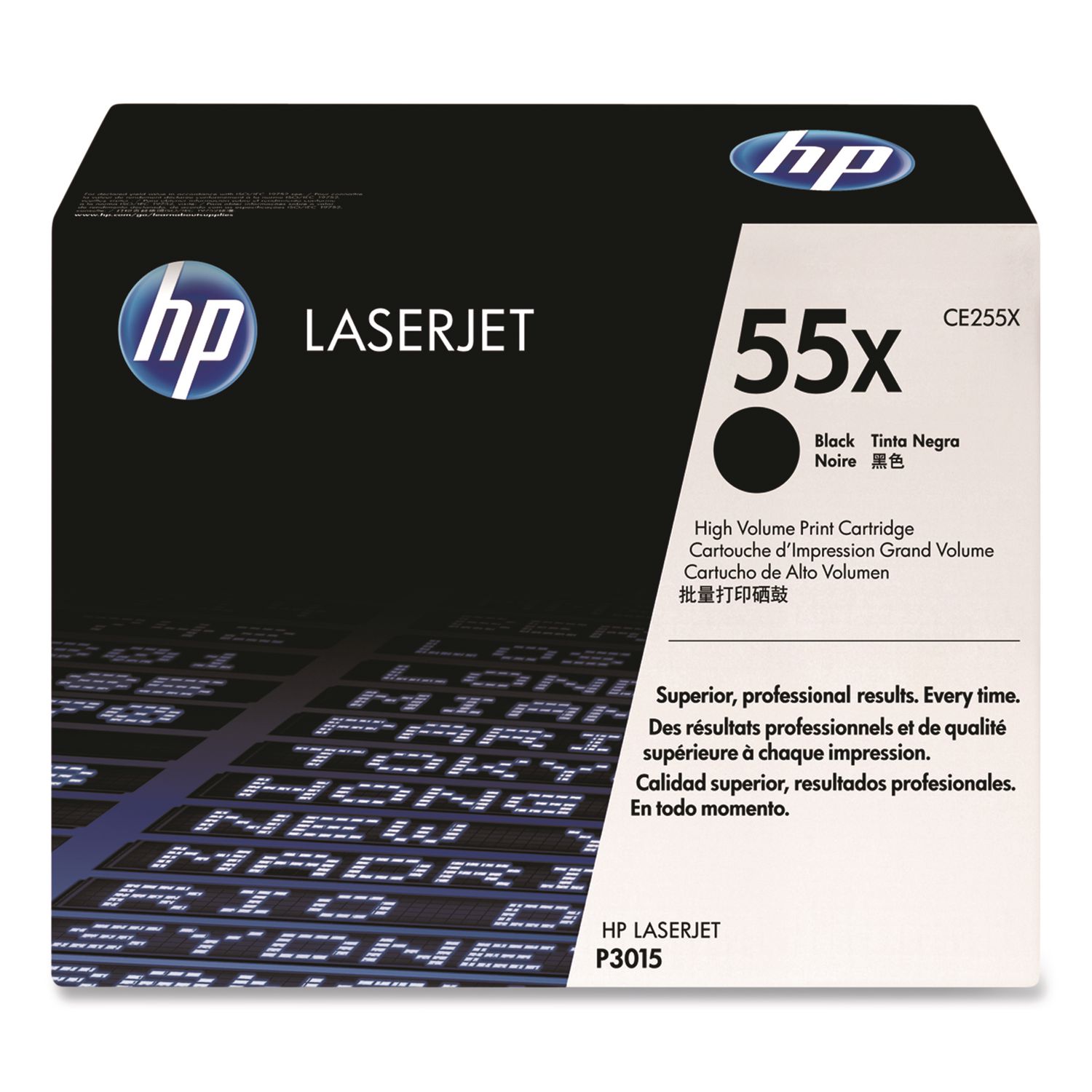 HP 55X, (CE255X) High-Yield Black Original LaserJet Toner Cartridge