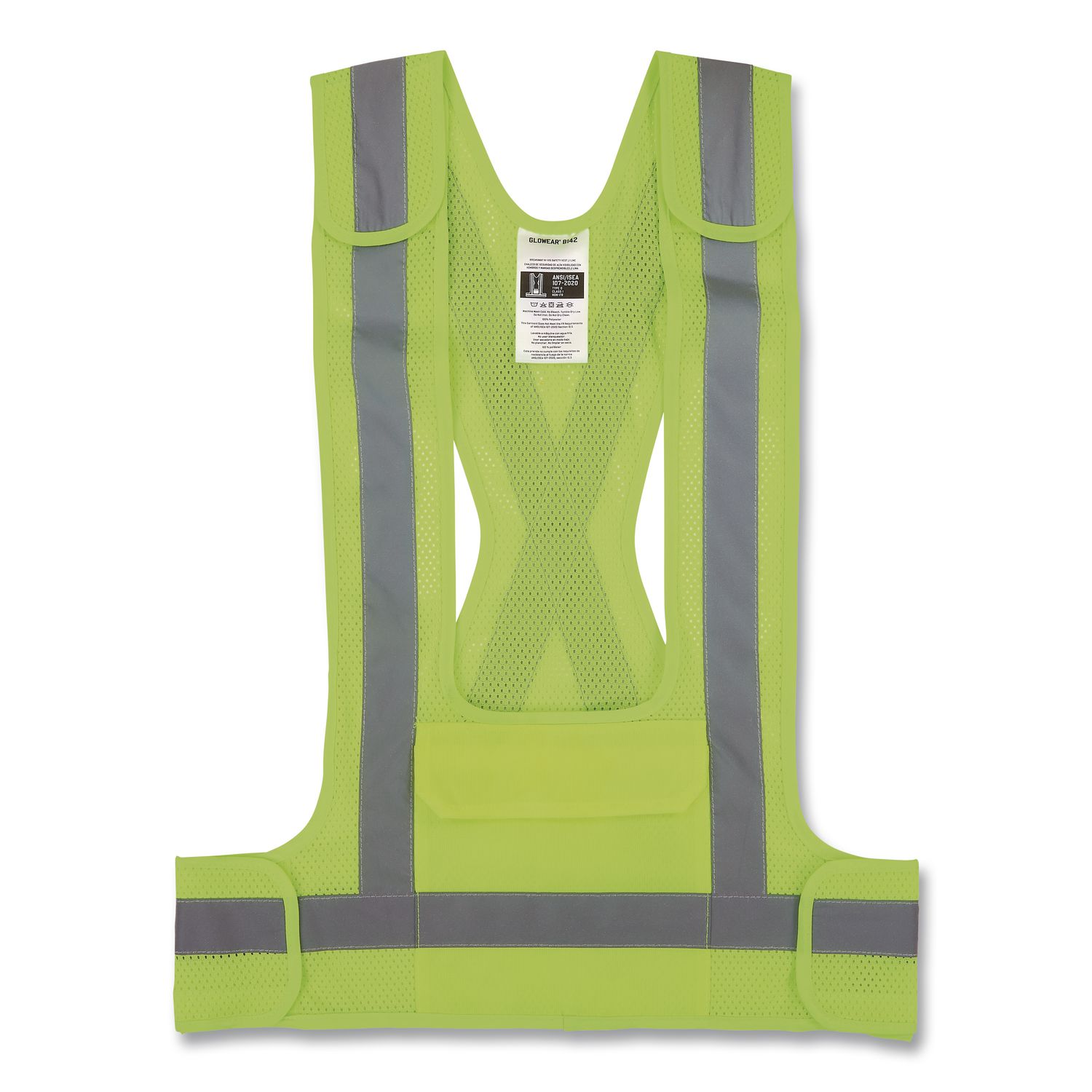 GloWear 8142BA Breakaway Type O Class 1 Hi-Vis Safety Vest, Polyester, Small/Medium, Lime