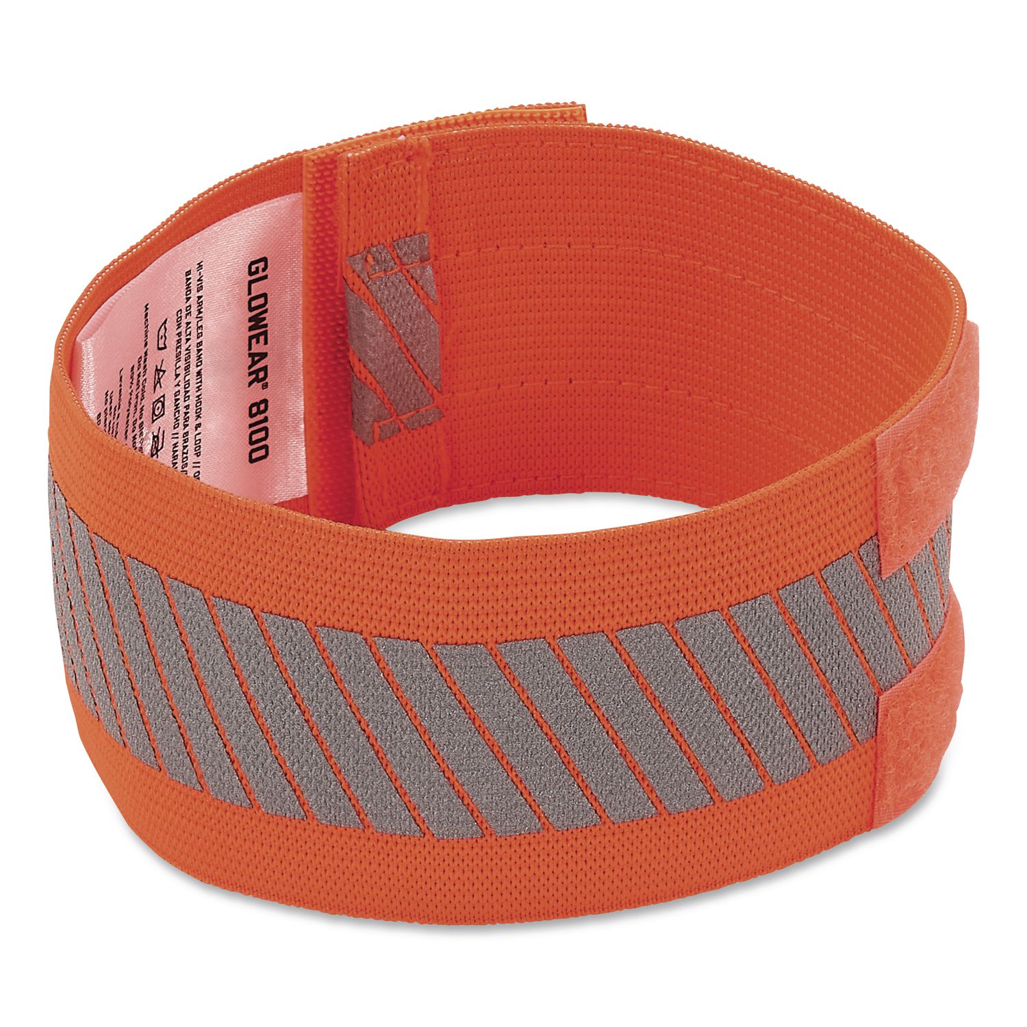 GloWear 8100 Hi-Vis Arm/Leg Band with Hook and Loop, Small/Medium, Orange, 2/Pack
