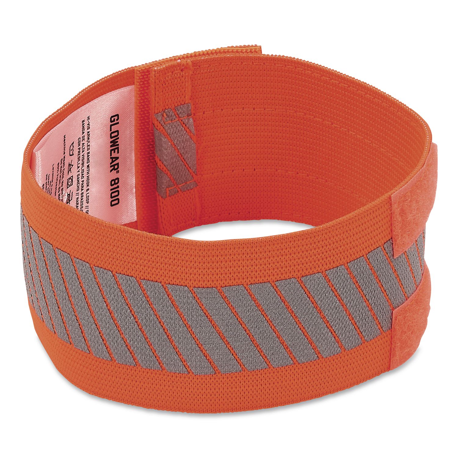GloWear 8100 Hi-Vis Arm/Leg Band with Hook and Loop, Large/X-Large, Orange, 2/Pack