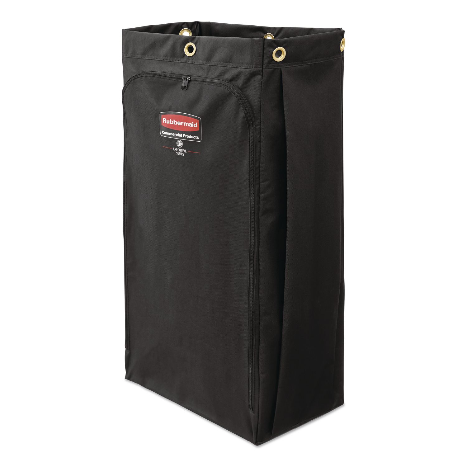 Fabric Cleaning Cart Bag for Rubbermaid Commercial Housekeeping and Janitorial Carts, 30 gal, 10.5 x 16.8 x 33, Black, 4/CT