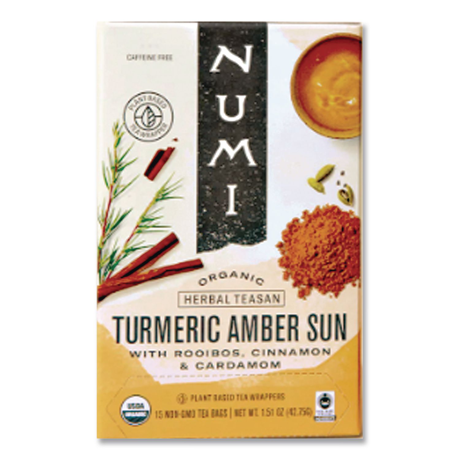 Turmeric Tea, Amber Sun, 1.46 oz Bag, 15/Box