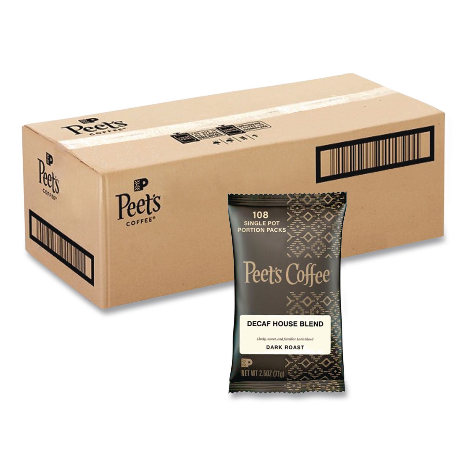 Coffee Portion Packs, Decaf House Blend, 2.5 oz Frack Pack, 18/Box