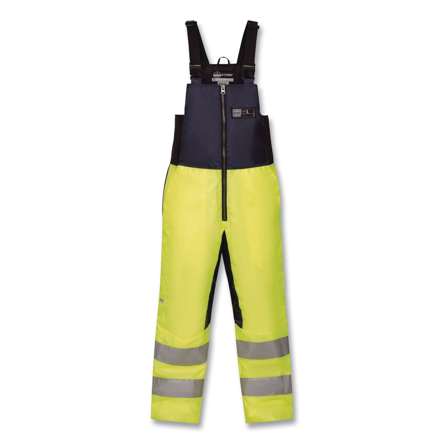 N-Ferno 6479 Hi-Vis Freezer Bib Overalls, 3X-Large, Lime