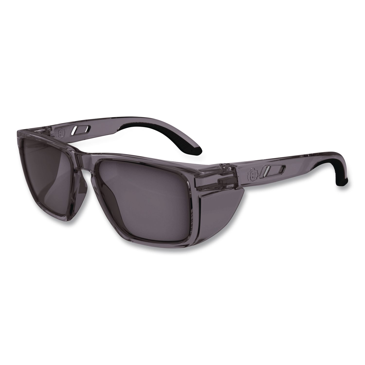 Skullerz SIXTEN Anti-Scratch Enhanced Anti-Fog Safety Glasses with Side Shields, Smoke Full Frame, Smoke Dual Lens