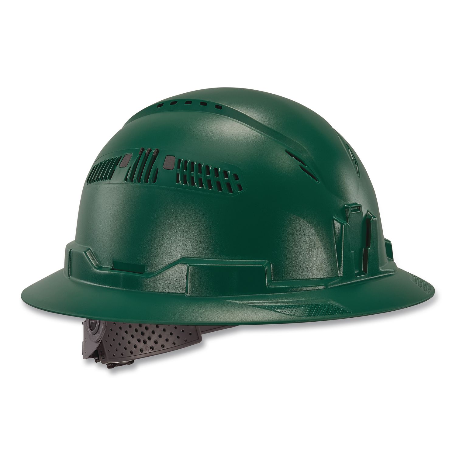 Skullerz 8964 Full Brim Class C Safety Helmet, Vented, 6-Point Standard Ratchet Suspension, One Size Fits Most, Green