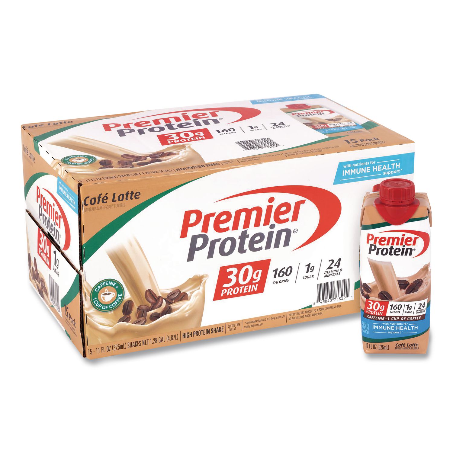 Cafe Latte Shake, 11 oz Bottle, 15/Carton