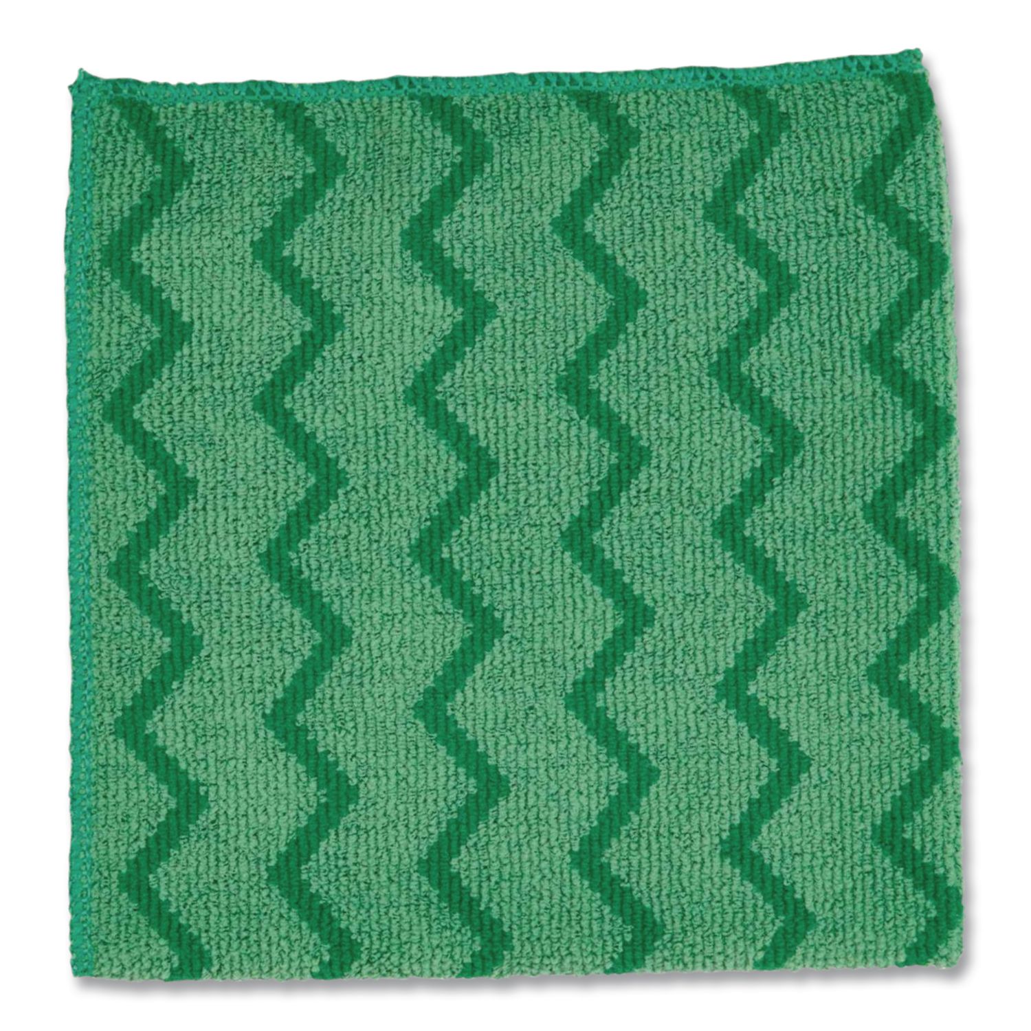 Reusable Cleaning Cloths, Microfiber, 16 x 16, Green, 12/Carton