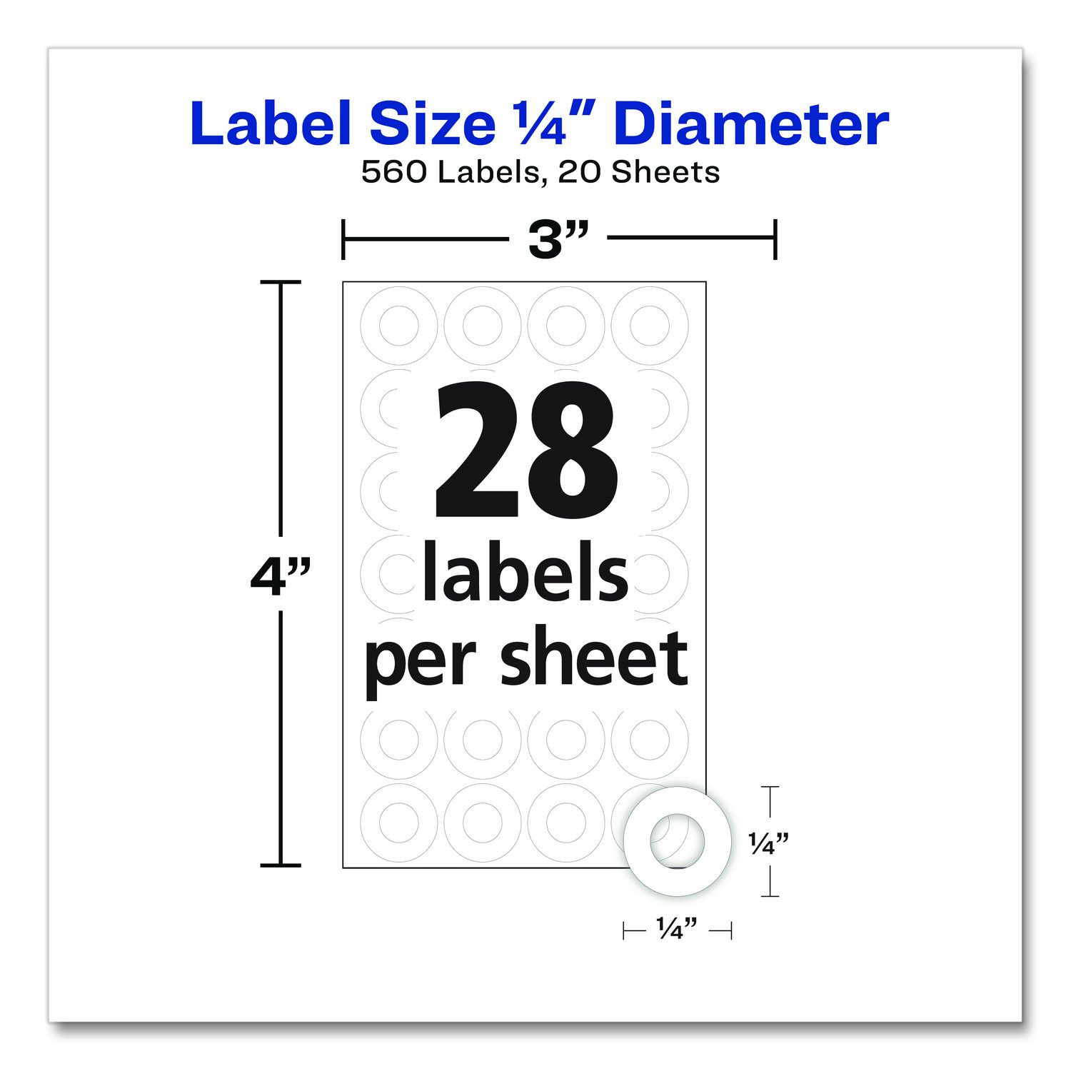 Avery® Hole Reinforcement Labels, 0.25 dia, White, 560/Pack ; | E.A ...