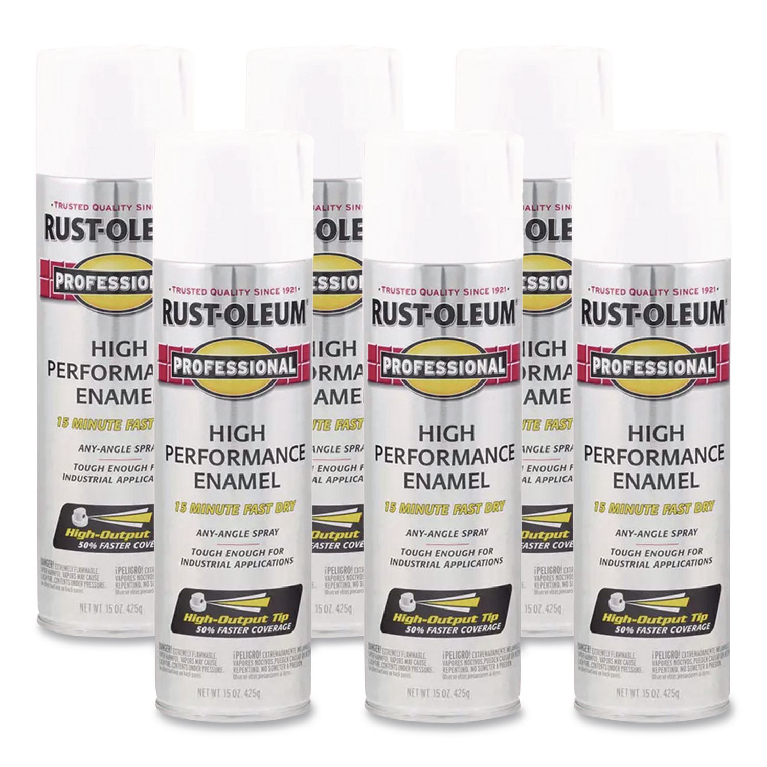 Professional Spray Paint, Gloss White, 15 oz Aerosol Can, 6/Carton