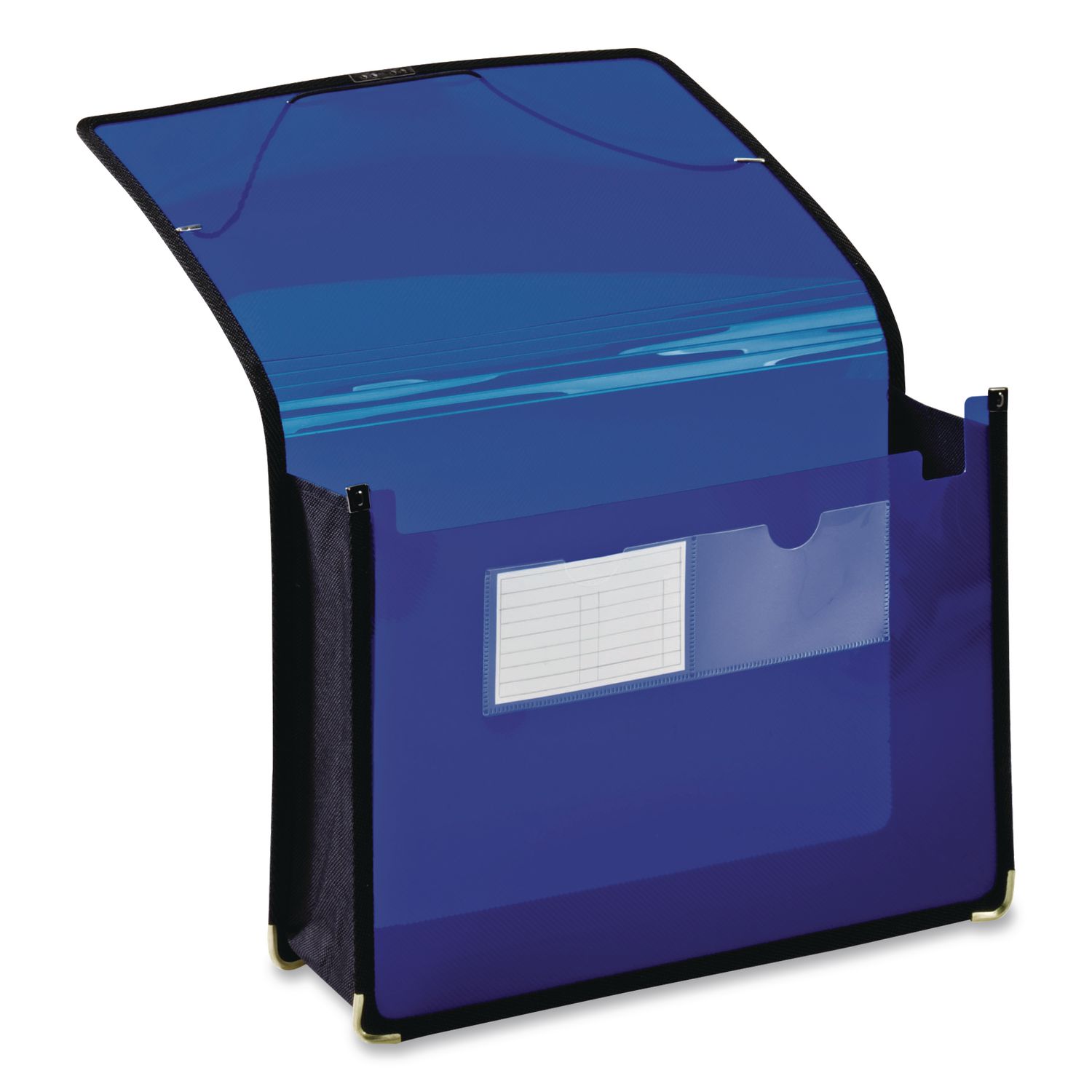 UltraColor Expanding Wallet with Elastic Closure, 3.5" Expansion, 1 Section, Letter Size, Blue