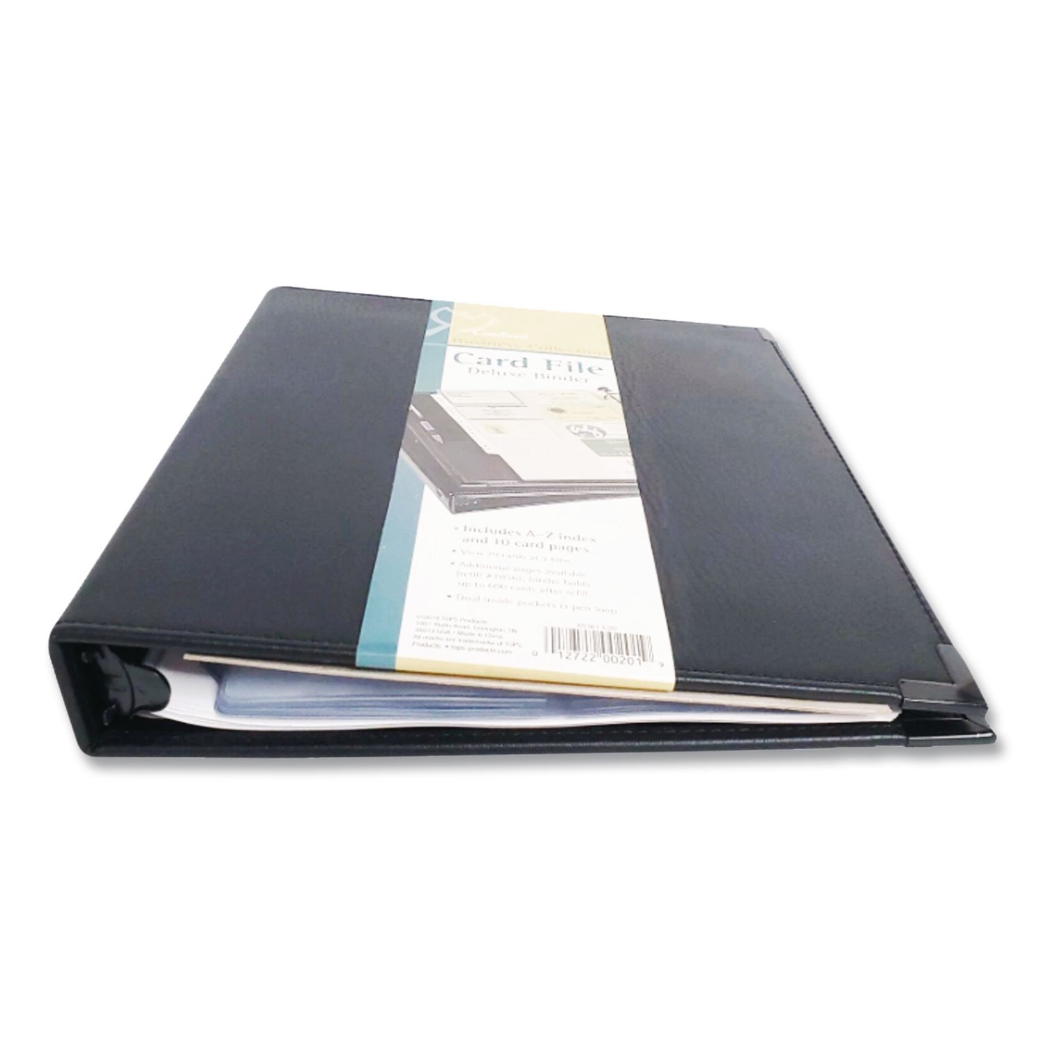 buisness card binder OfficeWerks Professional Business Card Organizer with Black Padded PU Leather Cover, Holds 160 Business Cards