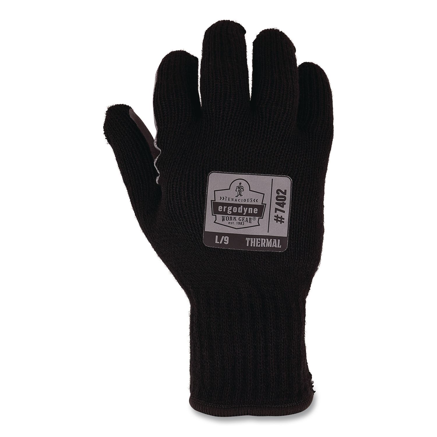 ProFlex 7402 Thermal Knit Cooler Gloves, 11" Long, Large (9), Black