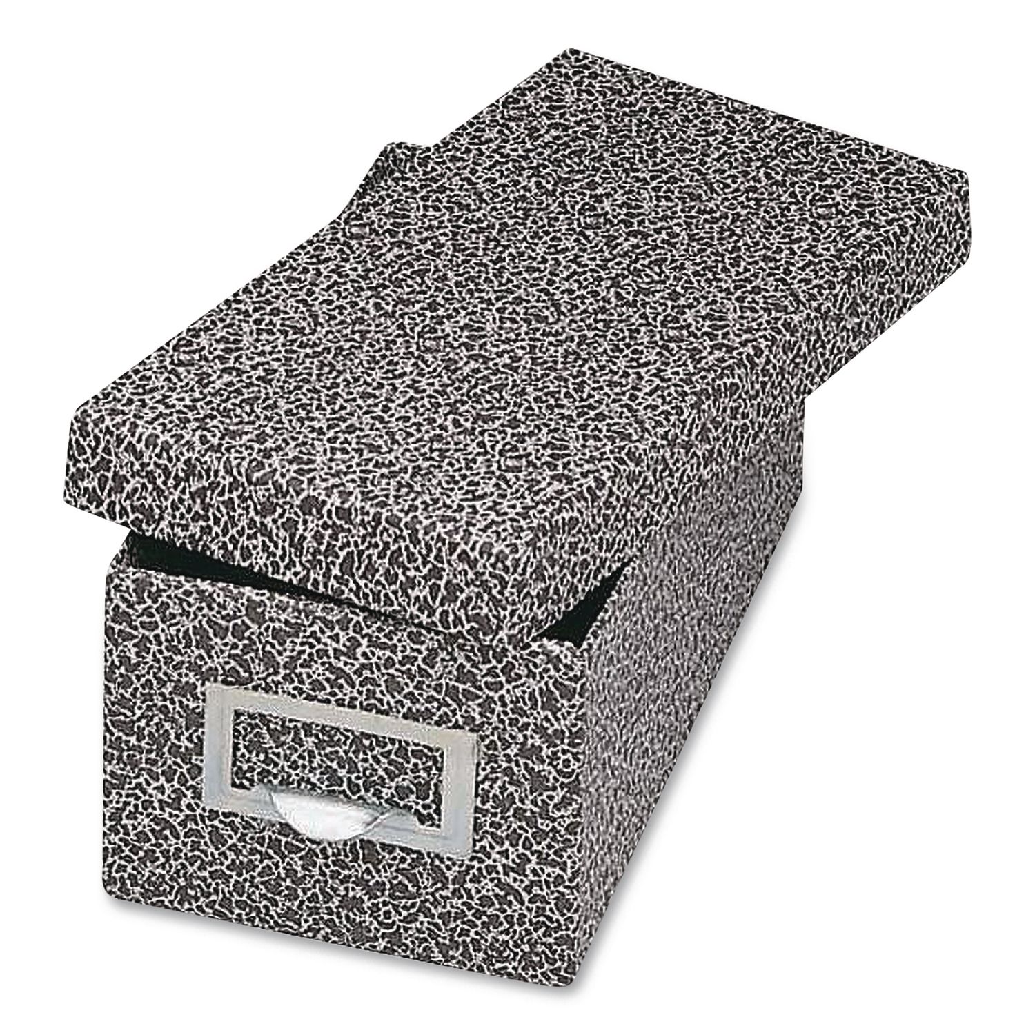 Index Card File Box with Lift-Off Lid, Holds 1,000 3 x 5 Cards, 5.63 x 11.63 x 4, Black Agate