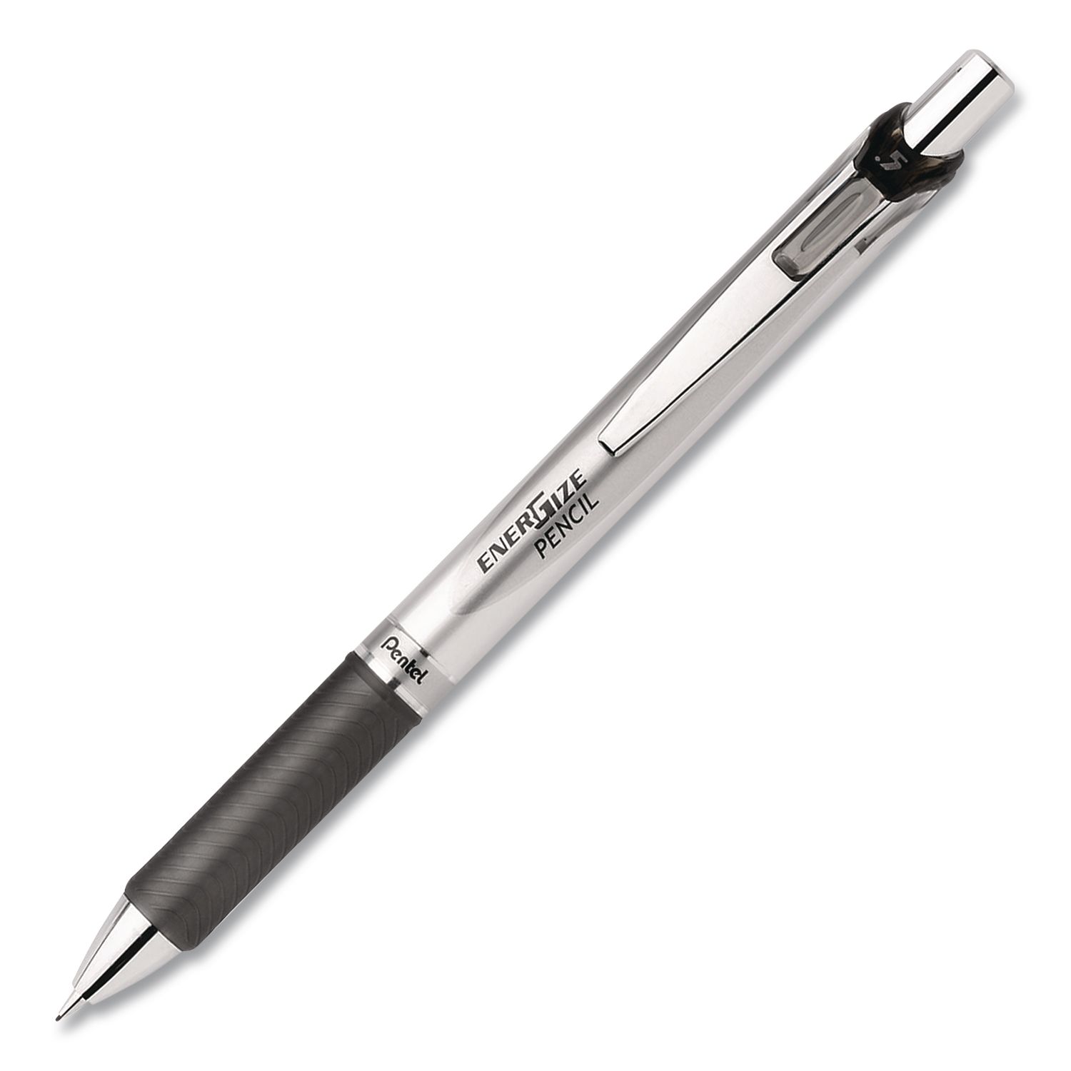 EnerGize Mechanical Pencil, 0.5 mm, HB (#2), Black Lead, Silver/Black Barrel