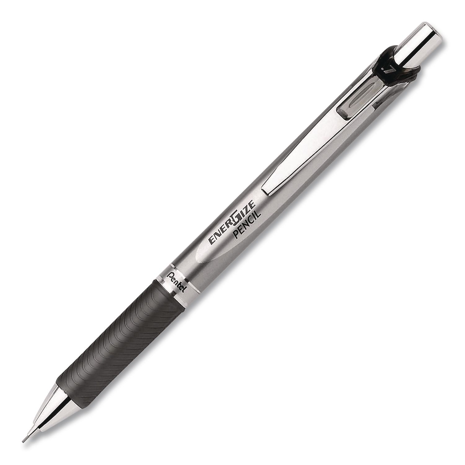 EnerGize Mechanical Pencil, 0.7 mm HB (#2), Black Lead, Silver/Black Barrel