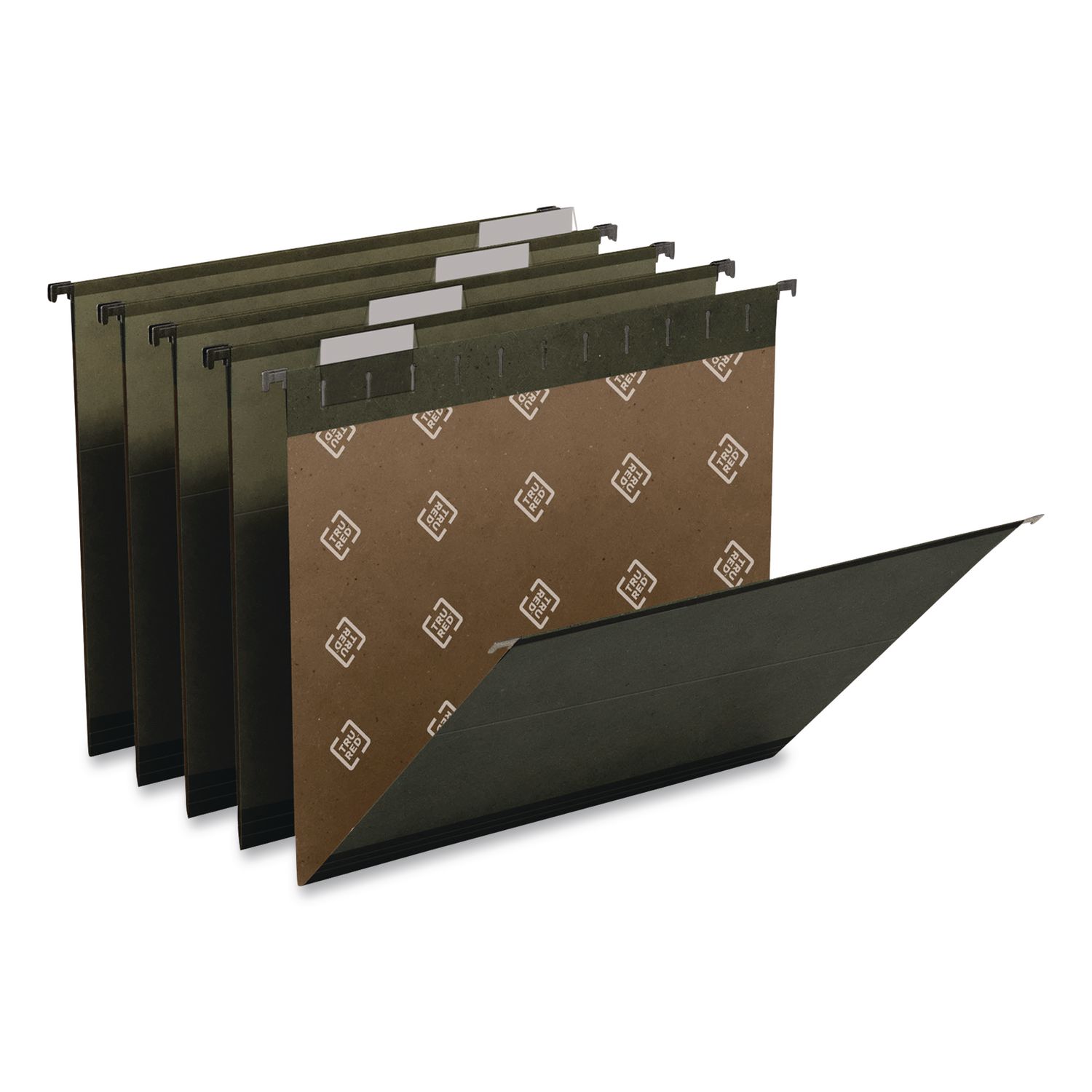 Hanging File Folders, Letter Size, 1/5-Cut Tabs, Standard Green, 20/Pack