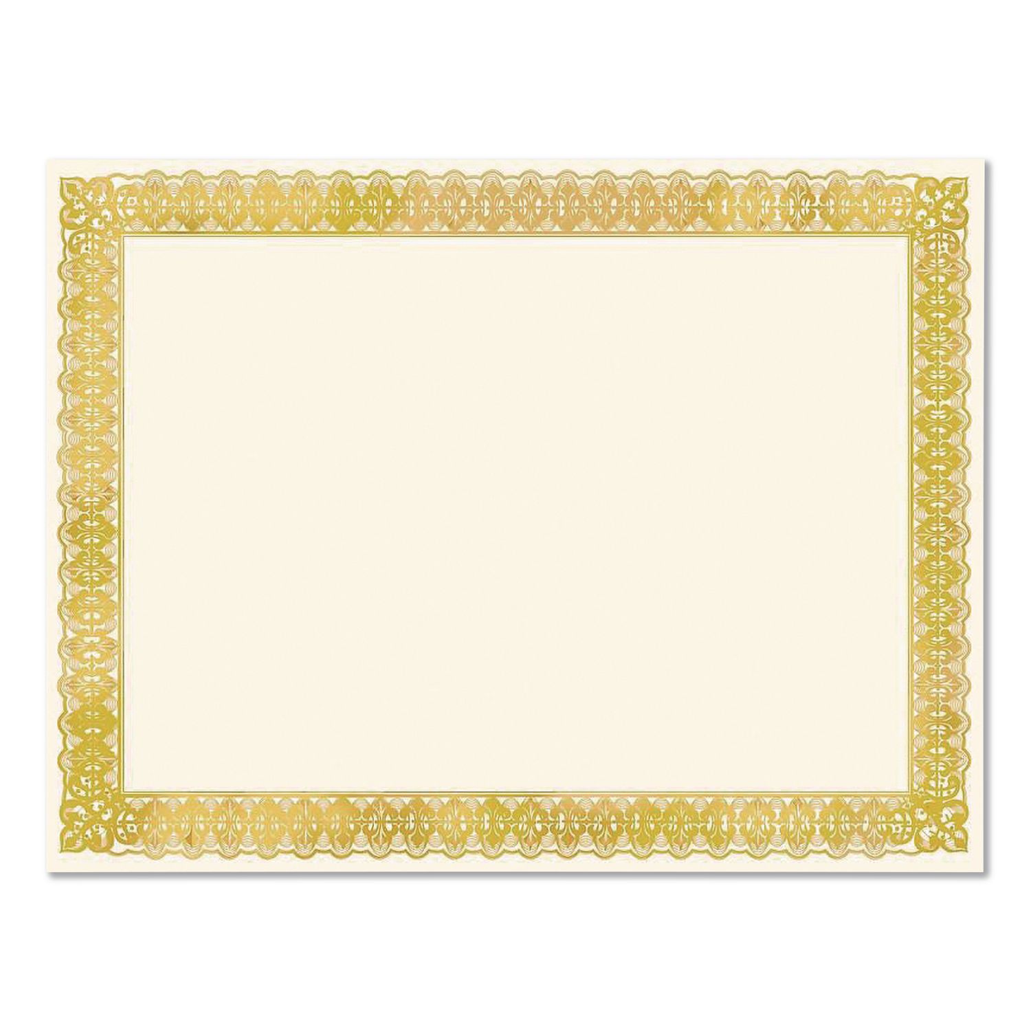 Certificates, 8.5 x 11, Ivory with Gold Border, 15/Pack