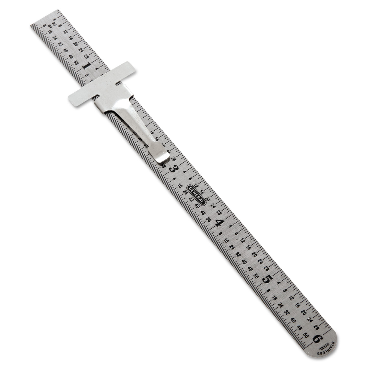 General® Precision Stainless Steel Ruler Standardmetric 6 In