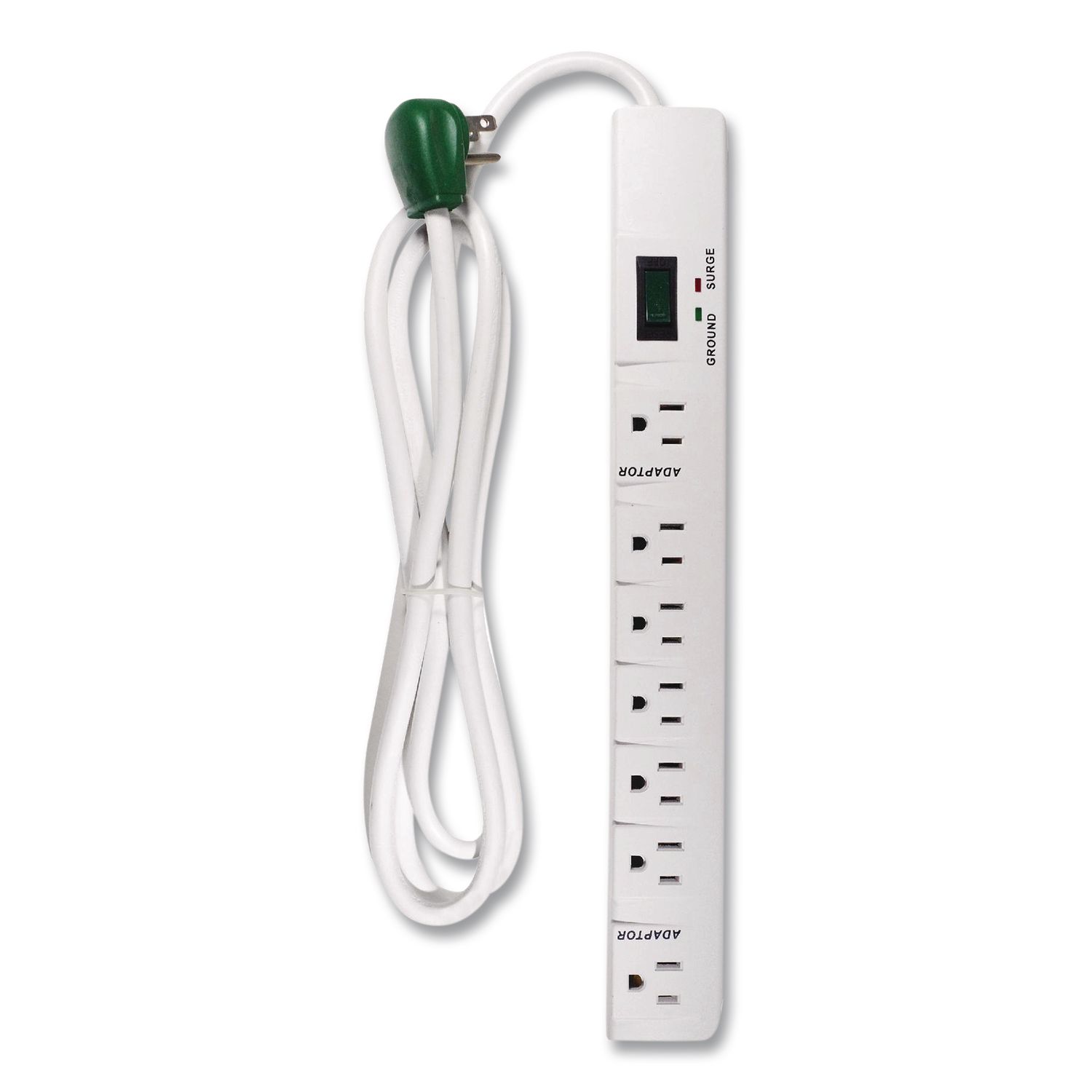 7 Outlet Surge Protector, 6 ft Cord, 1,200 J, White