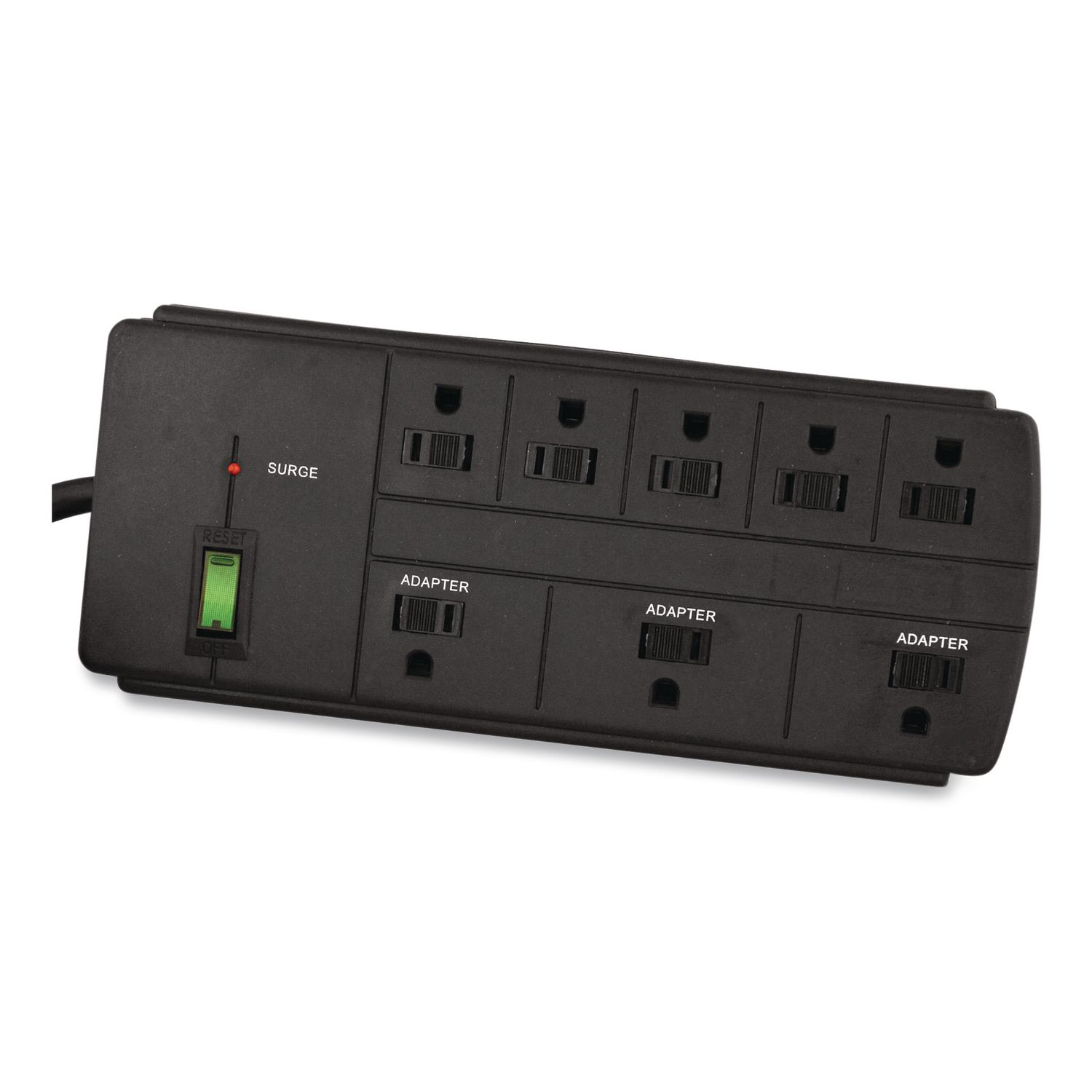8 Outlet Surge Protector, 6 ft Cord, 750 J, Black