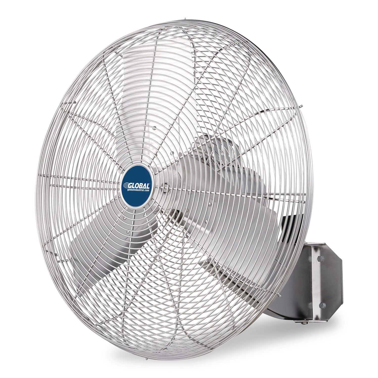 Washdown Wall Mount Fan, 24", 1 Speed, Silver