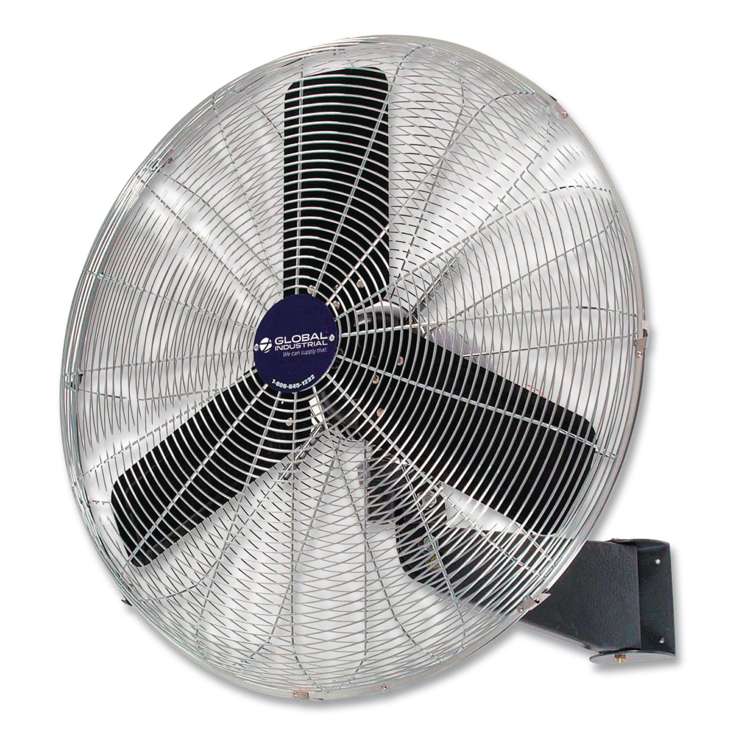 Oscillating Wall Mount Fan, 30", 3 Speeds, Black