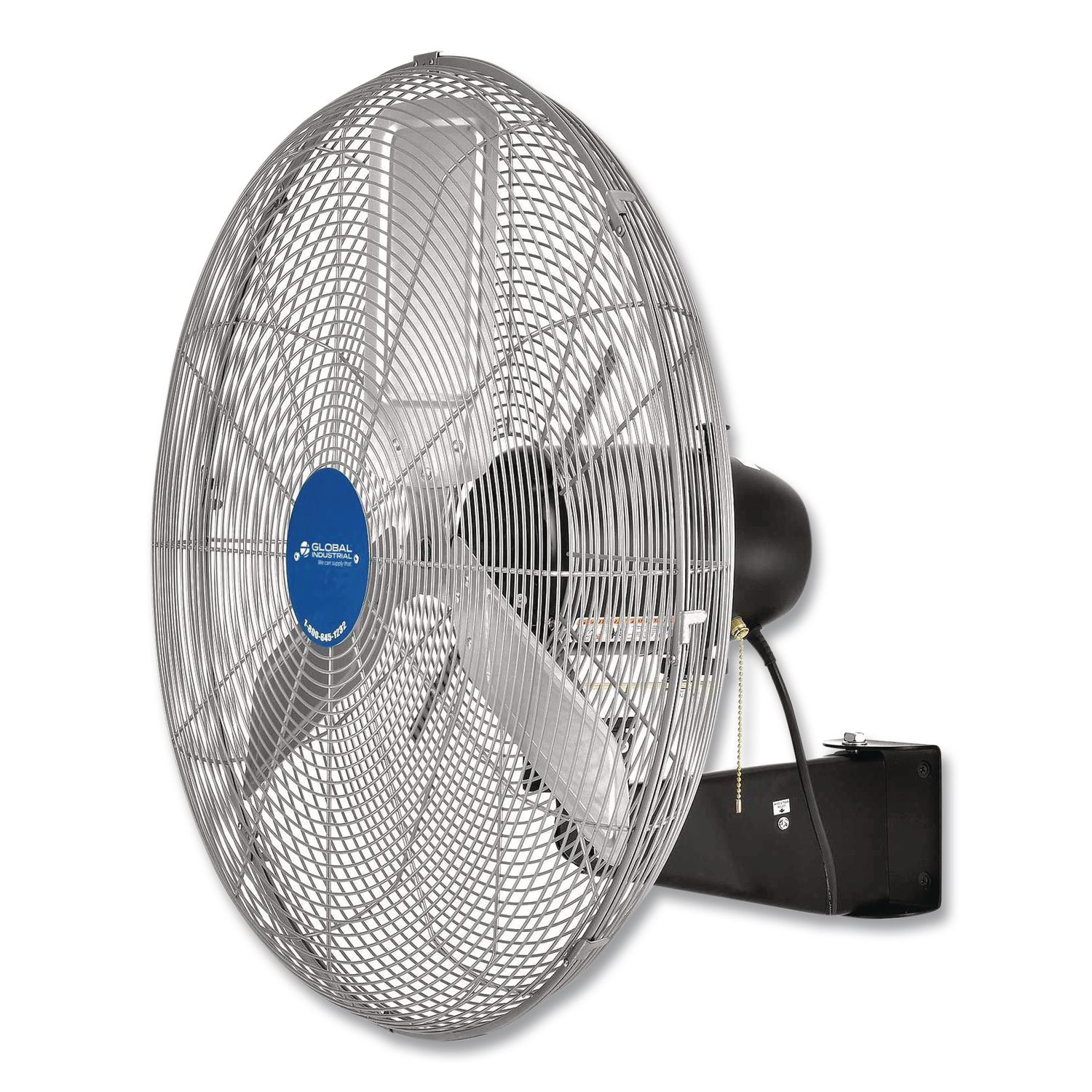 Deluxe Oscillating Wall Mount Fan, 30", 3 Speeds, Black/Silver