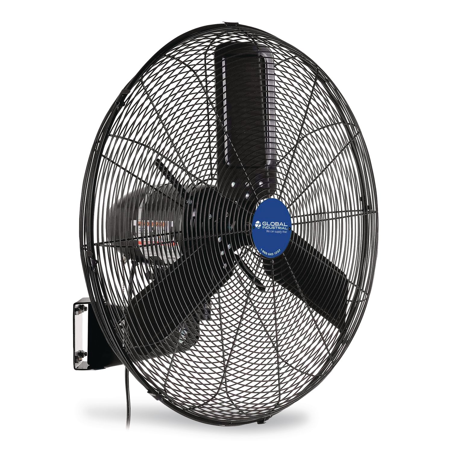 2-Speed Oscillating Outdoor Rated Wall Mount Fan, 24", Black