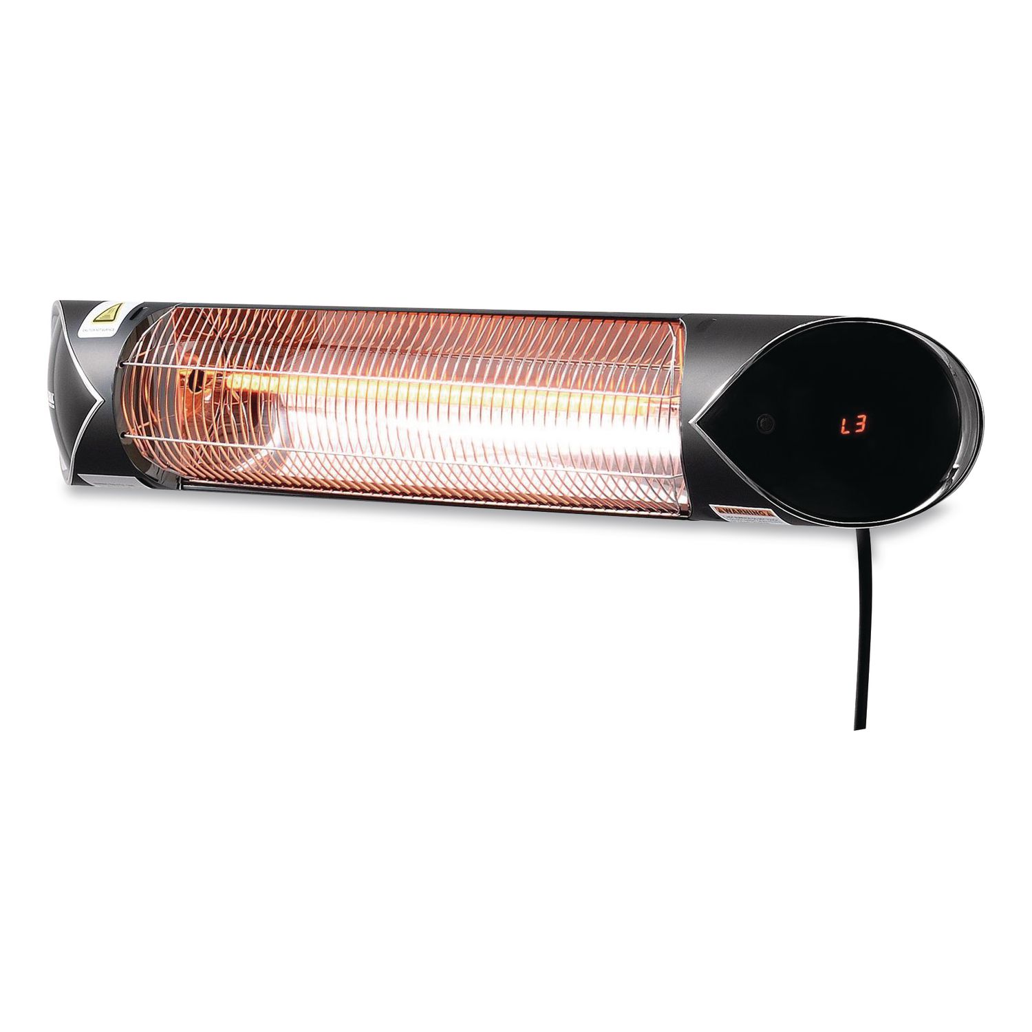 Infrared Patio Heater with Remote Control, 1,500 W, 35.38 x 5.13 x 3.5, Black