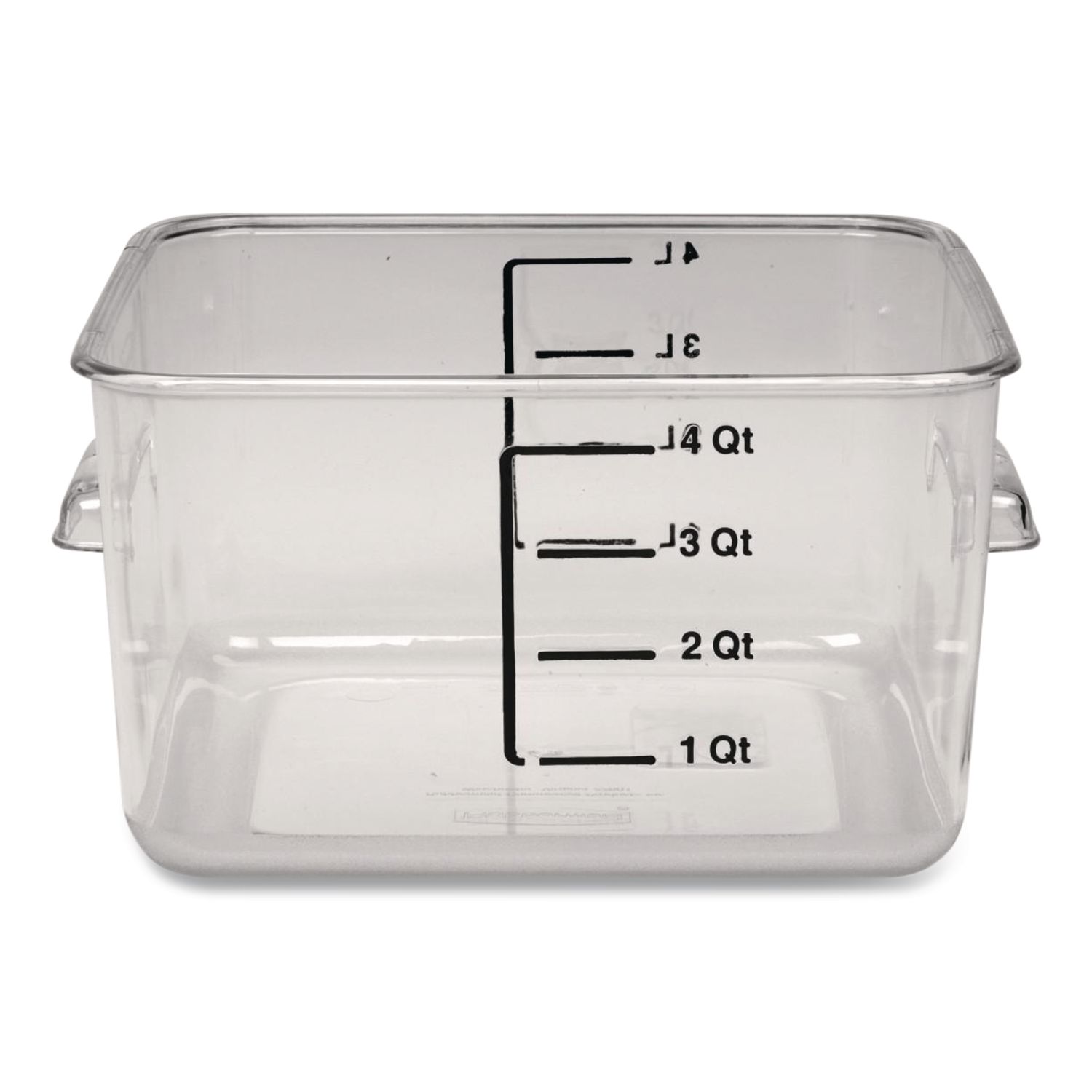 SpaceSaver Square Containers, 4 qt, 8.8 x 8.75 x 4.75, Clear, Plastic