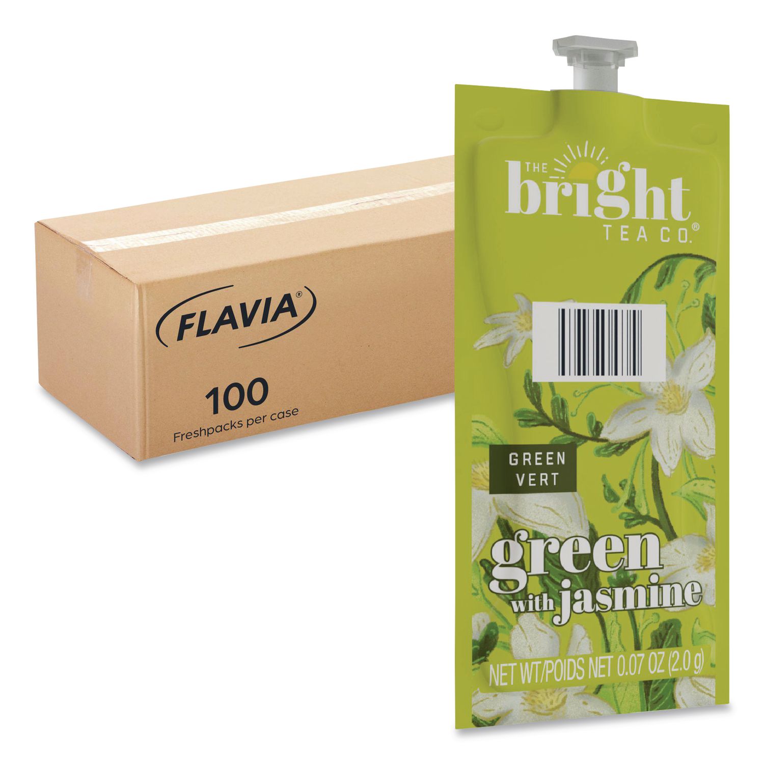 The Bright Tea Co. Green with Jasmine Tea Freshpack, 100/Carton