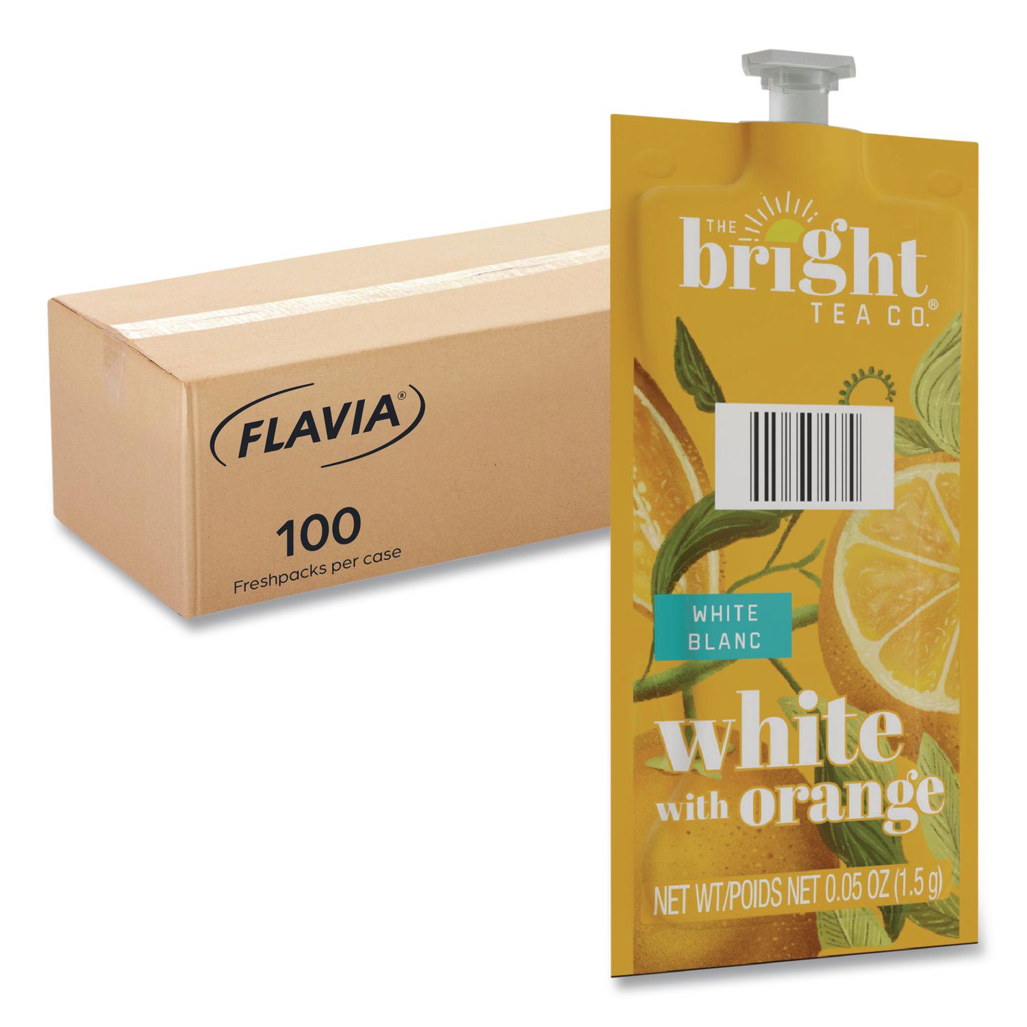 The Bright Tea Co. White with Orange Tea Freshpack, 100/Carton