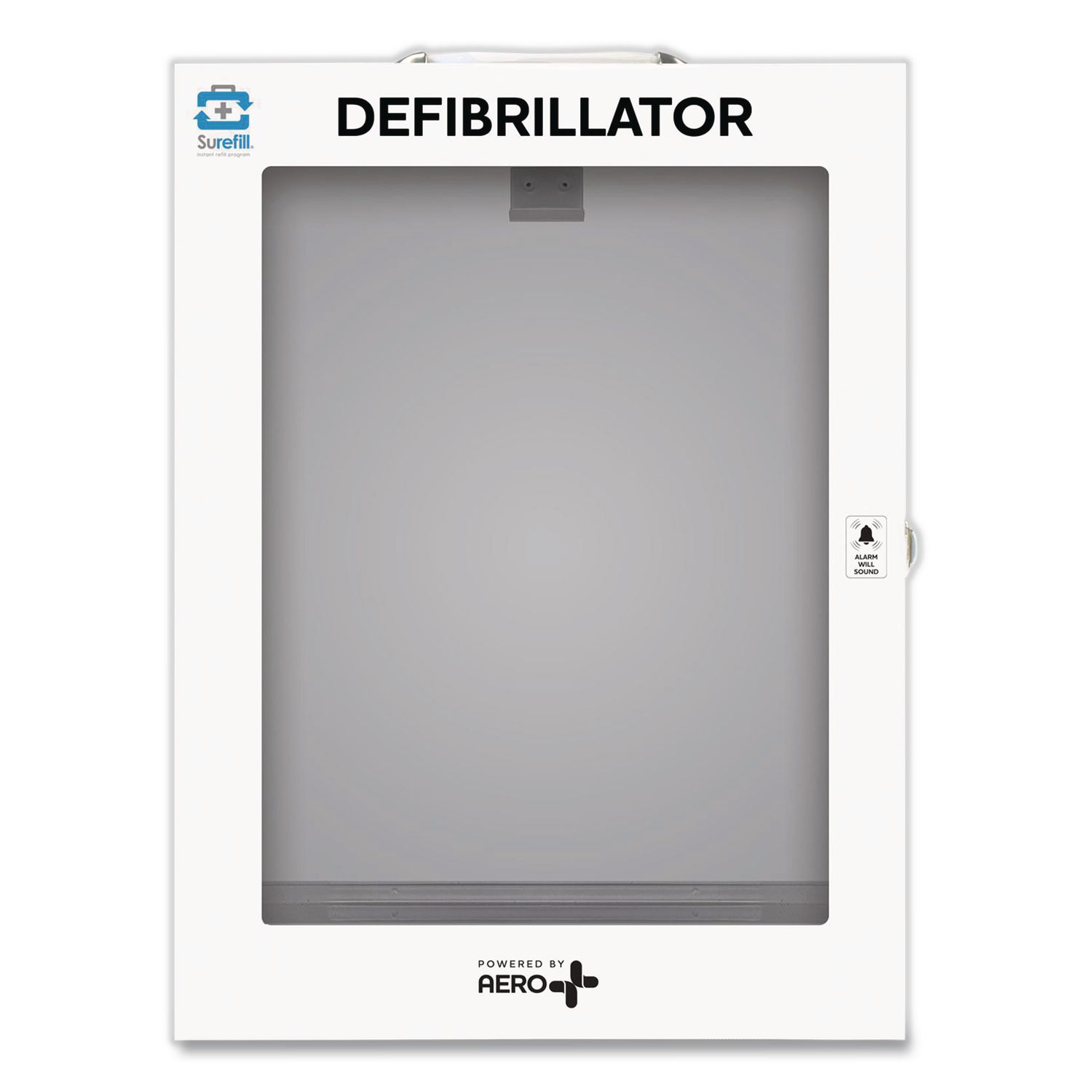 Alarmed Defibrillator Wall Cabinet, 14.5 x 6.75 x 18.25, White