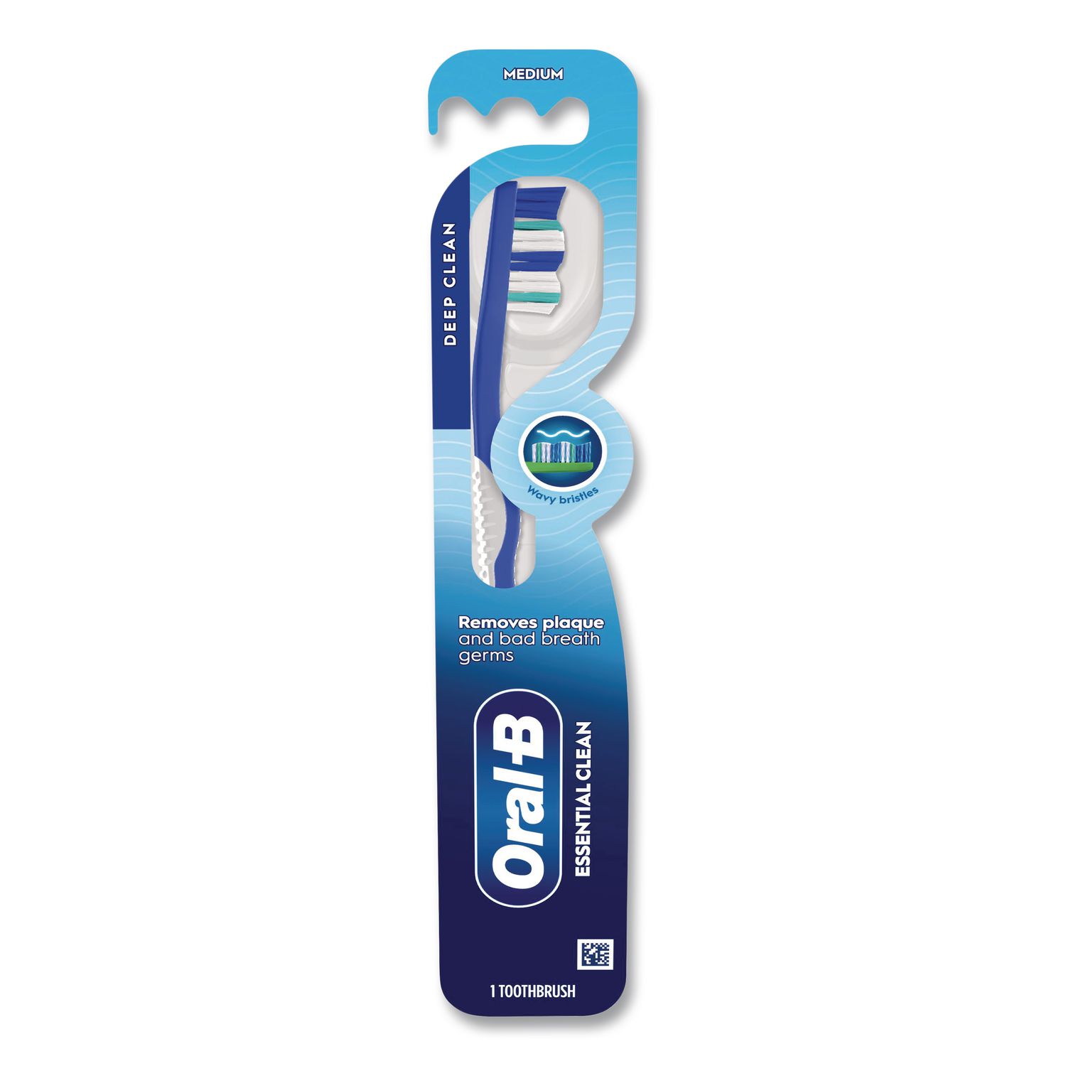 Essential Clean Toothbrush, Unscented, Blue/White, 72/Carton