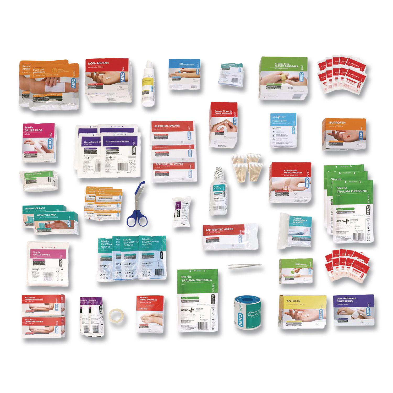 100 Series Class B 3-Shelf First Aid Cabinet Refill - Meds, 660 Pieces