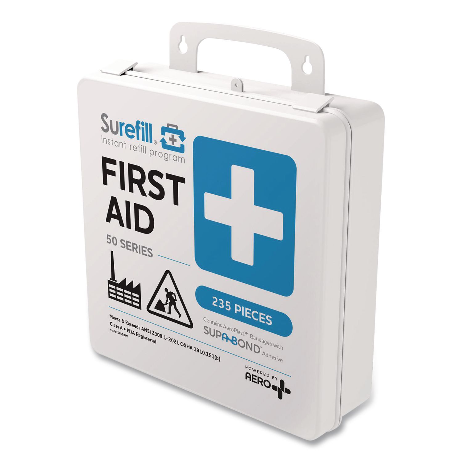50 Series ANSI A+ First Aid Kit - Weatherproof Plastic Case, 50 Person, 235 Pieces