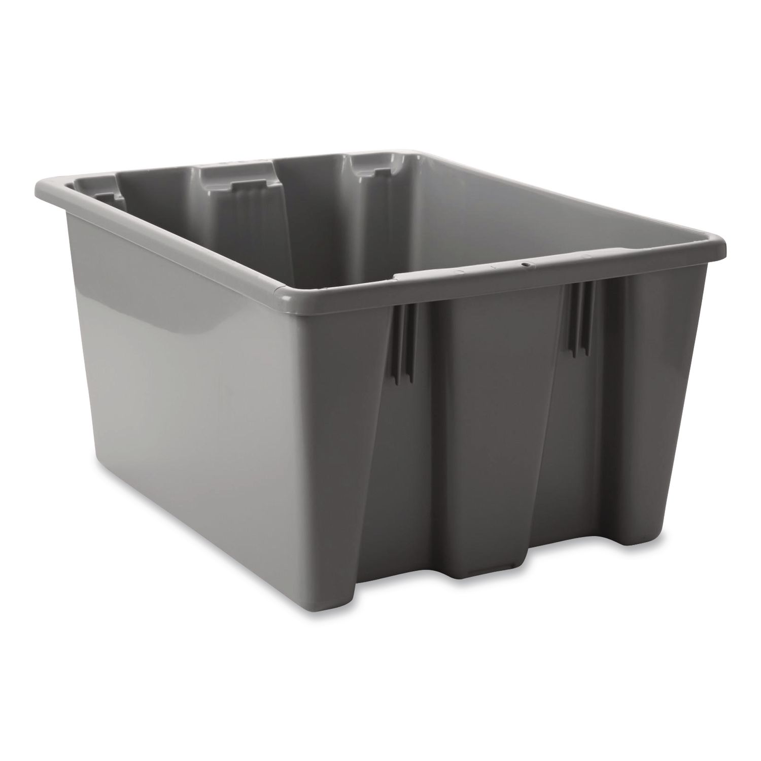 Palletote Box, 9.72 gal, 19.5" x 15.5" x 10", Gray, 10/Carton