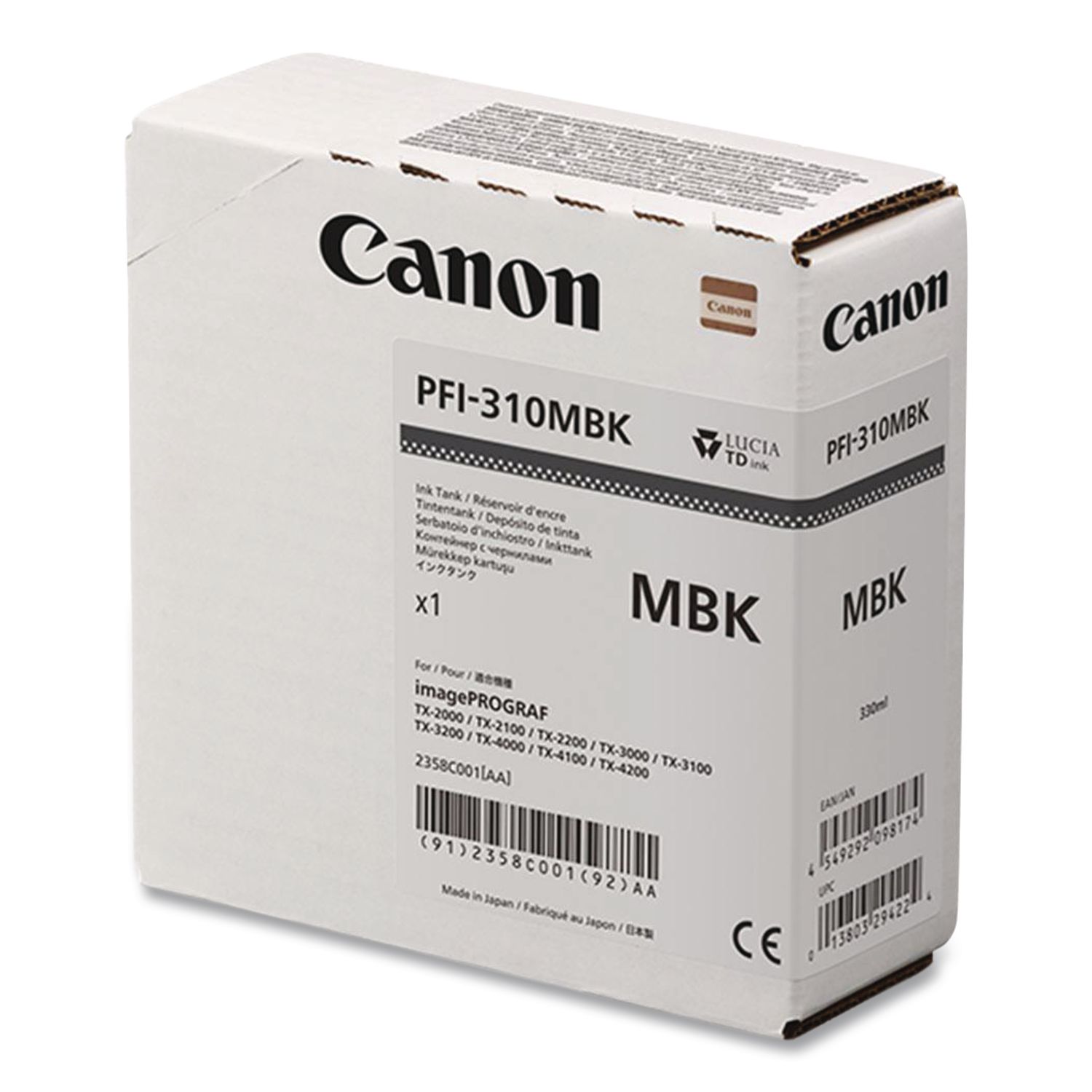 2358C001 (PFI-310) Lucia Ink, Matte Black