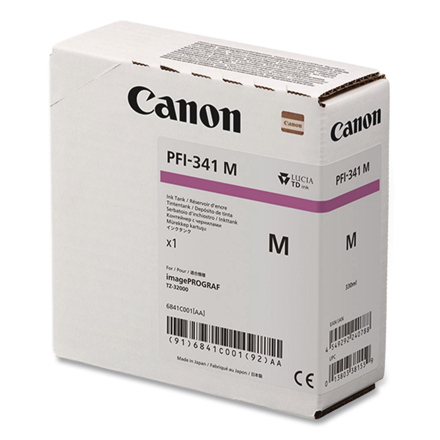 6841C001 (PFI-341) Lucia TD Ink, 330 mL, Magenta