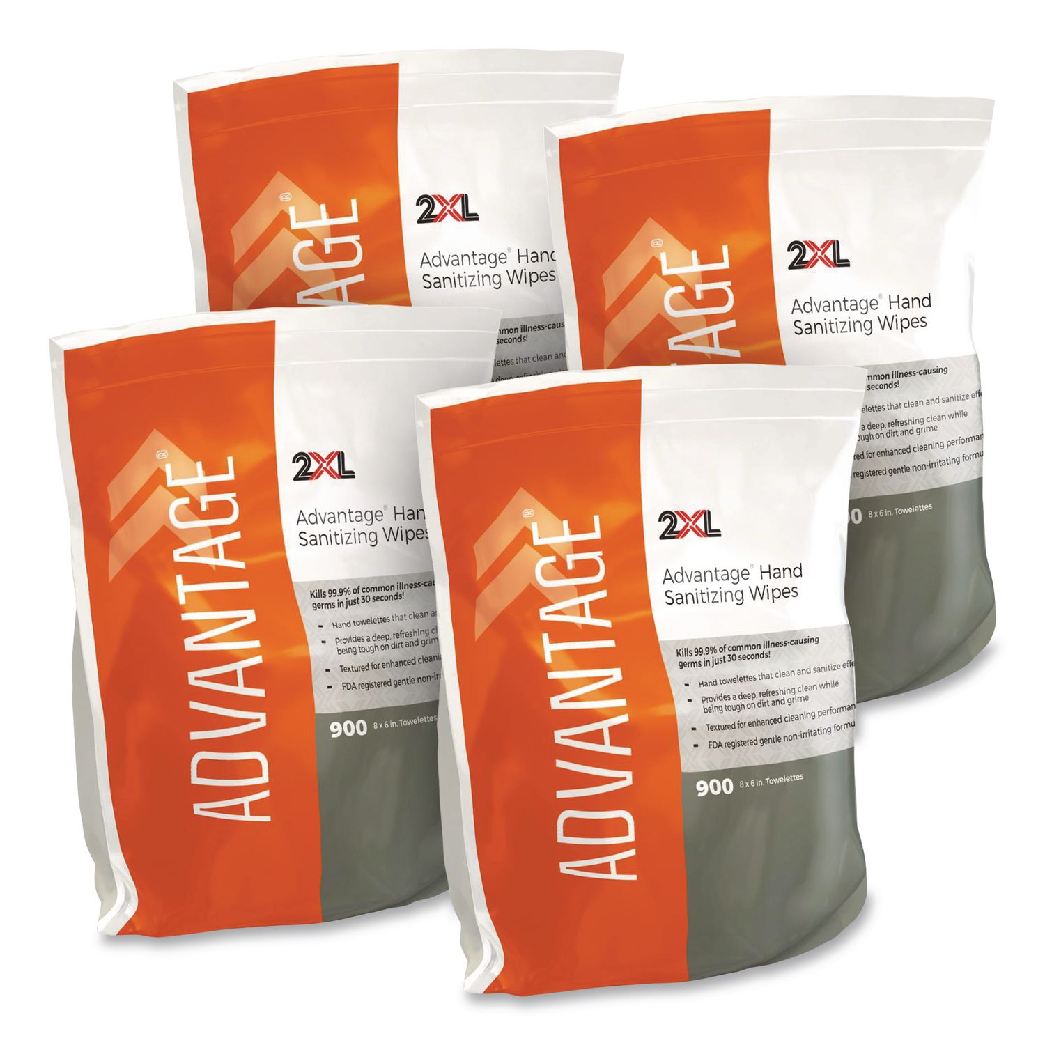 Gym Wipes Advantage, 1-Ply, 6 x 8, Unscented, White, 900/Roll, 4 Rolls/Carton