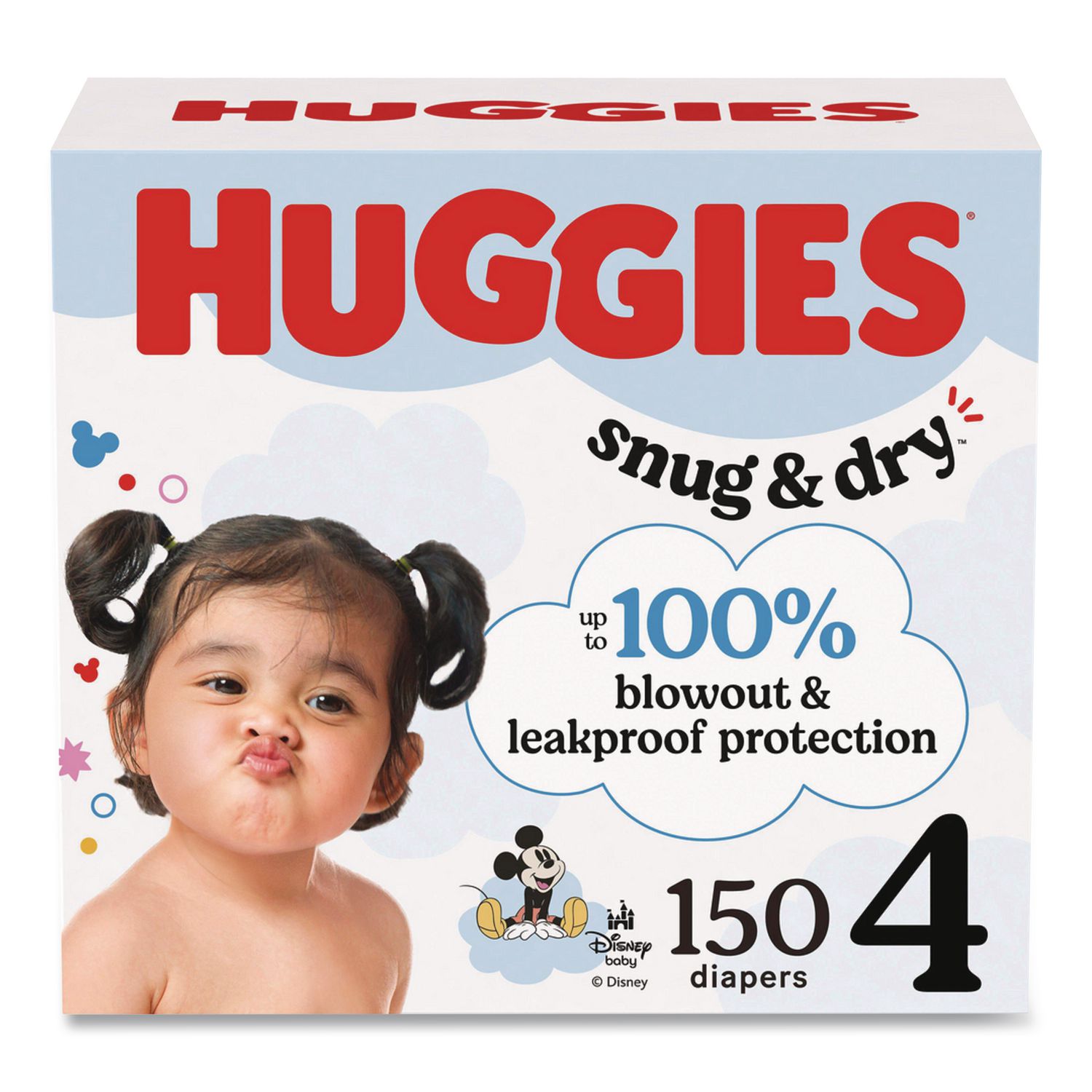 Snug and Dry Diapers, Size 4, 22 lbs to 37 lbs, 150/Carton